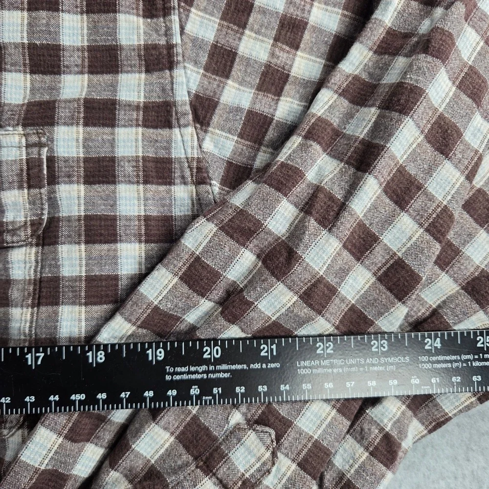 The North Face A5 Series Shirt Mens Large Brown Plaid Cotton Button Down
